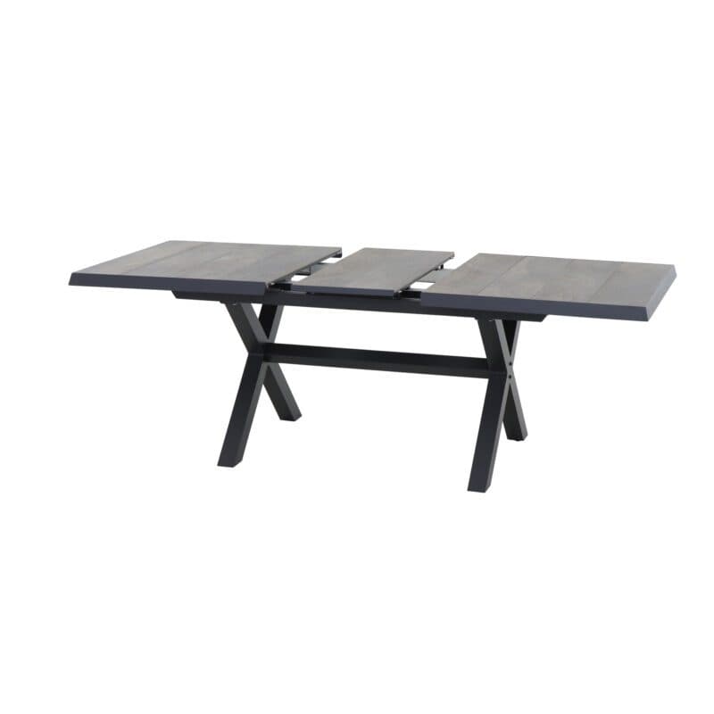 Siena Garden “Sincro“ Ausziehtisch, Gestell Aluminium anthrazit matt, Tischplatte Keramik washed grey (braun), 160/200x90 cm