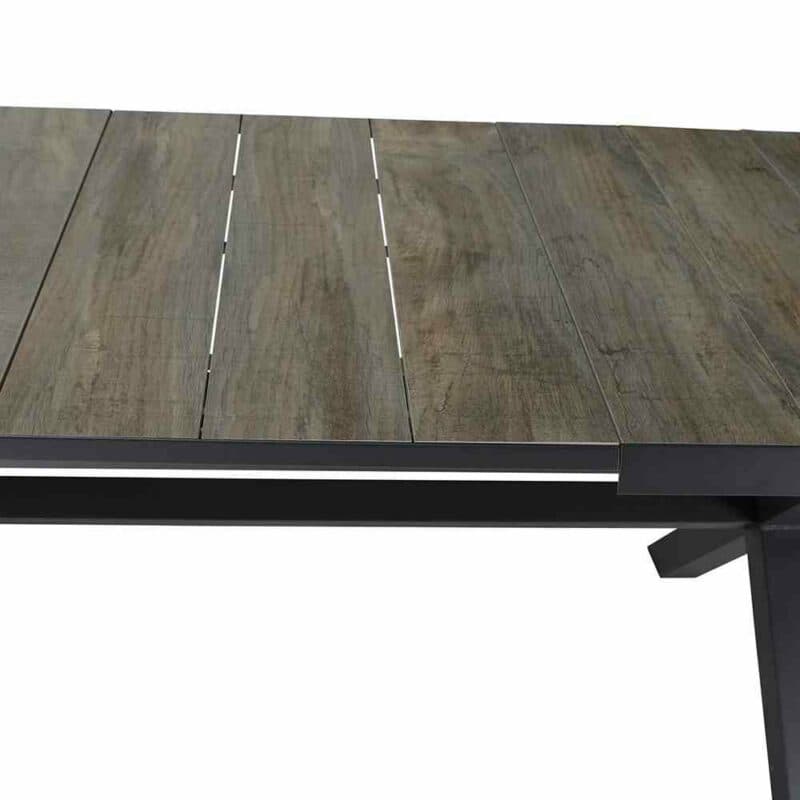 Siena Garden “Sincro“ Ausziehtisch, Gestell Aluminium anthrazit matt, Tischplatte Keramik washed grey (braun), 200/260x100 cm