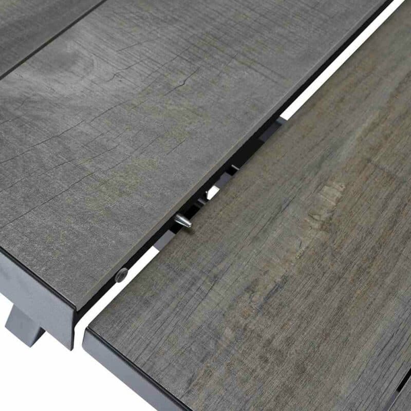 Siena Garden “Sincro“ Ausziehtisch, Gestell Aluminium anthrazit matt, Tischplatte Keramik washed grey (braun), 200/260x100 cm