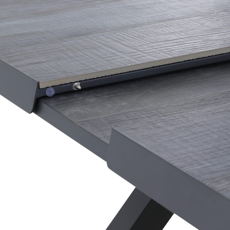 Siena Garden “Sincro“ Ausziehtisch, Gestell Aluminium anthrazit matt, Tischplatte Keramik wood grey (grau), 160/200x90 cm