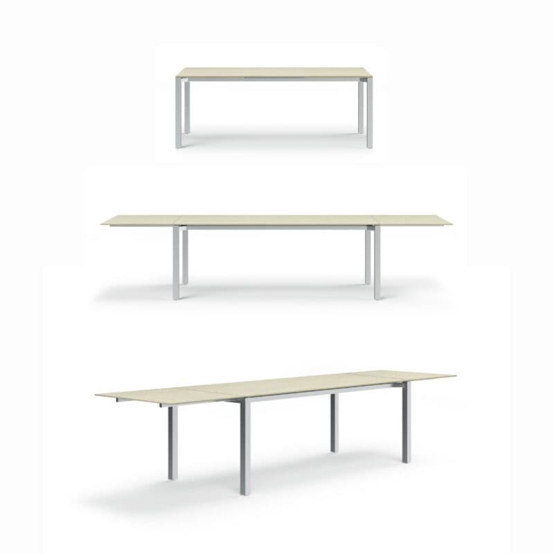 Zumsteg "Spezia" Ausziehtisch Edelstahl/Dekton, Dekor Sasea Natural