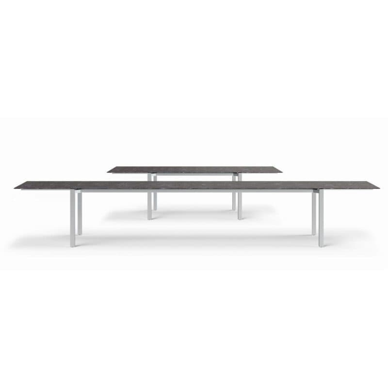 Zumsteg "Spezia" Gartentisch, Edelstahl/Dekton: 145/270 cm Länge vs. 315/455 cm Länge