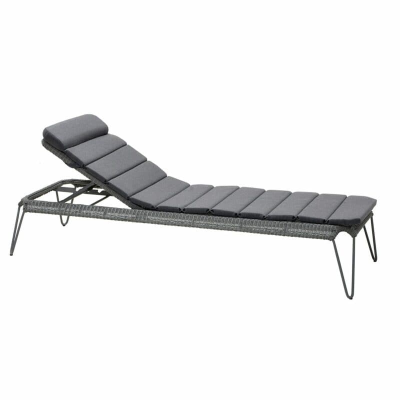 Cane-line "Breeze" Sonnenliege, Geflecht hellgrau mit Auflage grau