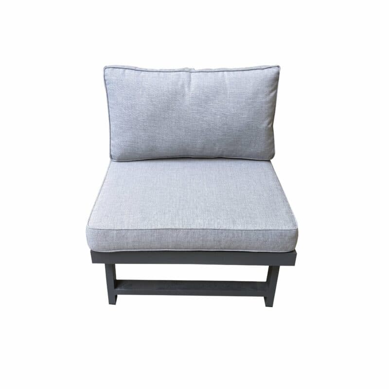 Home Islands "New Chalong" Loungehocker/Sessel mit Rückenlehne, Gestell Aluminium anthrazit, Polster hellgrau