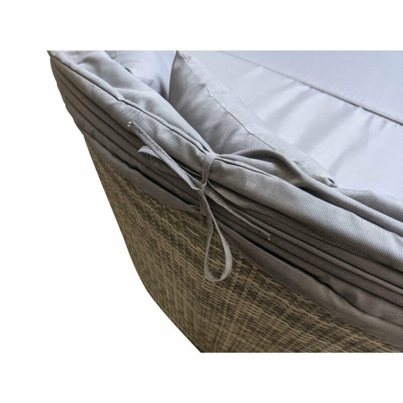 Home Islands "Taipeh" XL-Sonneninsel, Gestell Aluminium, Geflecht bicolor, Bezüge hellgrau