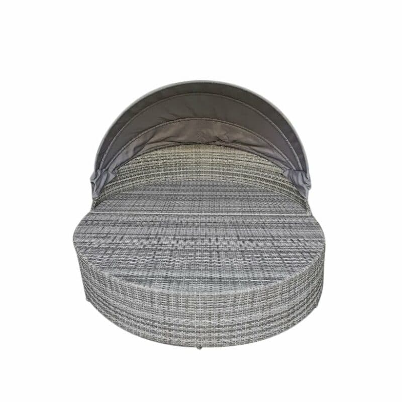 Home Islands "Taipeh" XL-Sonneninsel, Gestell Aluminium, Geflecht bicolor, Bezüge hellgrau