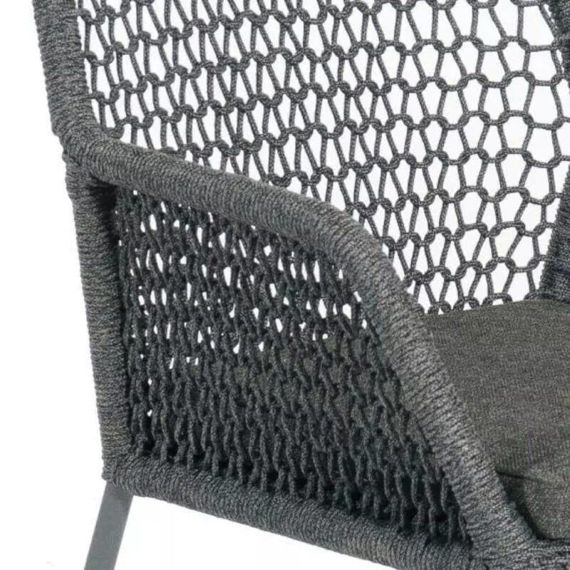 SonnenPartner Gartensessel "Poison", Gestell Aluminium anthrazit, Bespannung Polyrope dunkelgrau, Sitzkissen grau