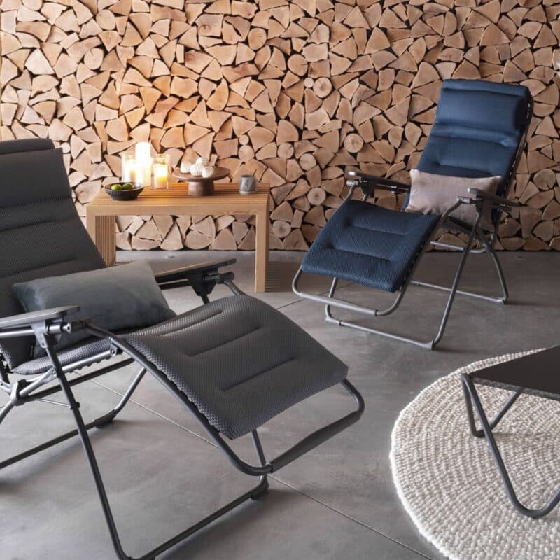 Lafuma "Futura BeComfort®" Relaxsessel, Stahl titane, Textilene dark grey / bleu encre © LAFUMA MOBILIER - Pierrick Verny