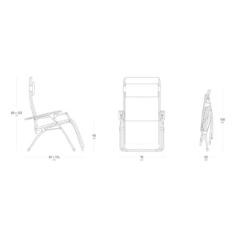 Lafuma Relaxliege "Futura XL BeComfort" - Maße