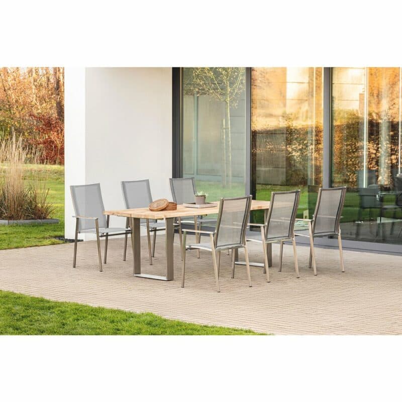 Niehoff Gartentisch "Solid" und Gartenstuhl "Scalea", Gestell Edelstahl