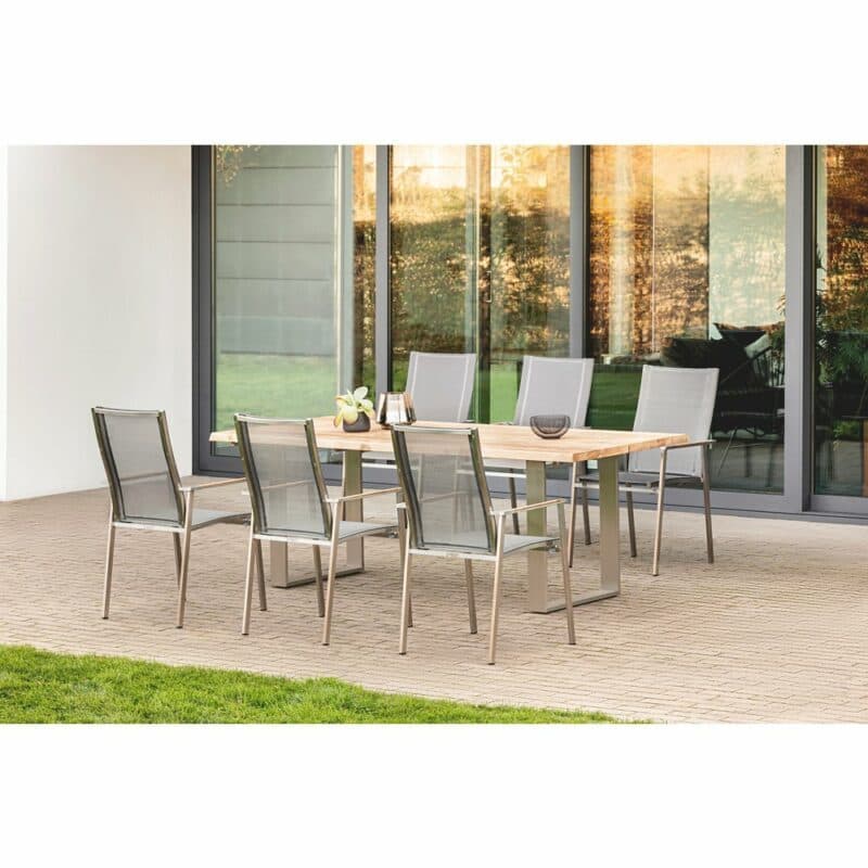 Niehoff Gartentisch "Solid" und Gartenstuhl "Scalea", Gestell Edelstahl