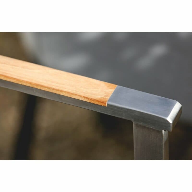 Niehoff "Scalea" Hochlehner, Gestell Edelstahl gebürstet, Teakarmlehnen