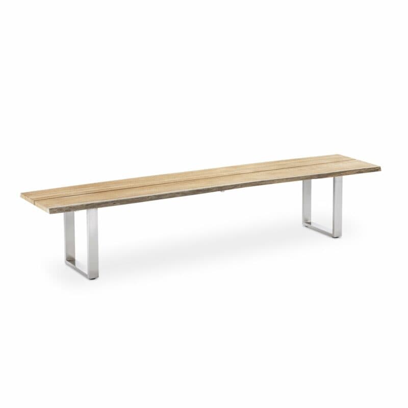 Niehoff Gartenbank "Solid", Länge 220cm, Edelstahl gebürstet, Teak gebürstet