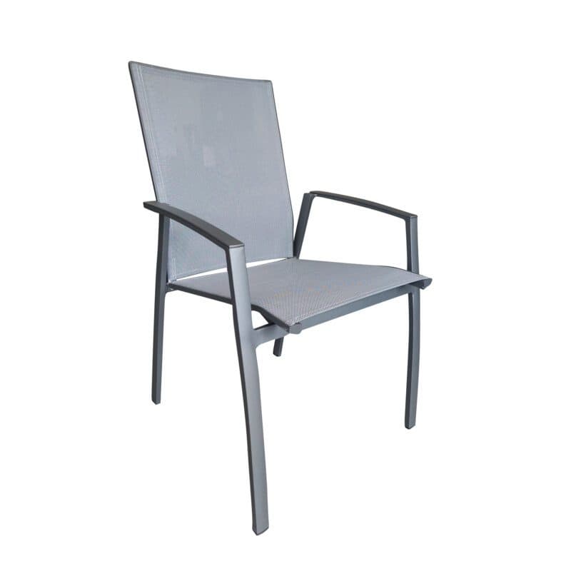 SIT Mobilia “Argentina“ Hochlehner, Gestell Aluminium anthrazit, Bespannung Textilen silber