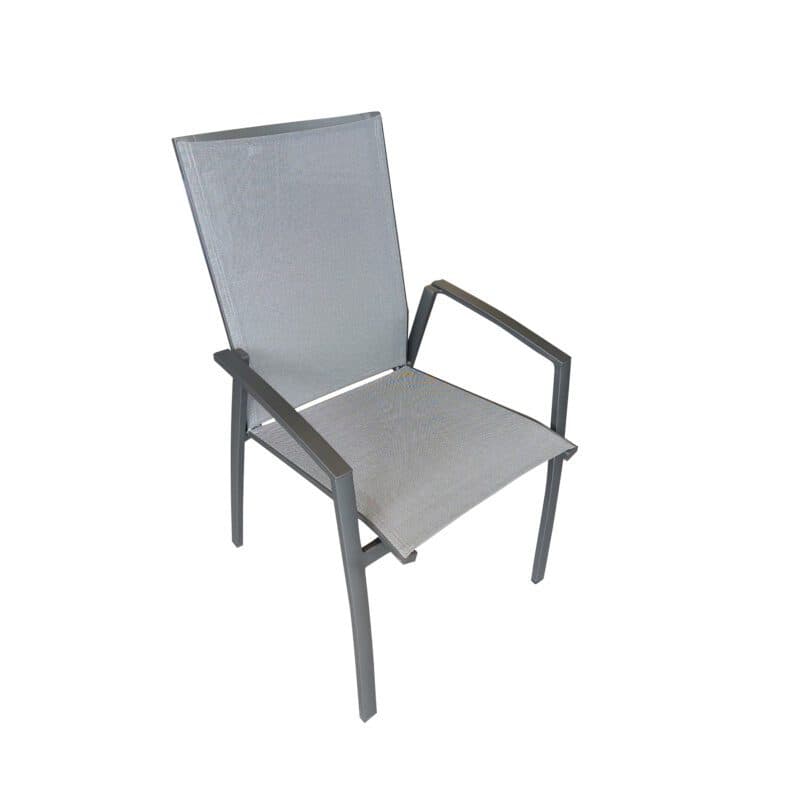 SIT Mobilia “Argentina“ Hochlehner, Gestell Aluminium anthrazit, Bespannung Textilen silber