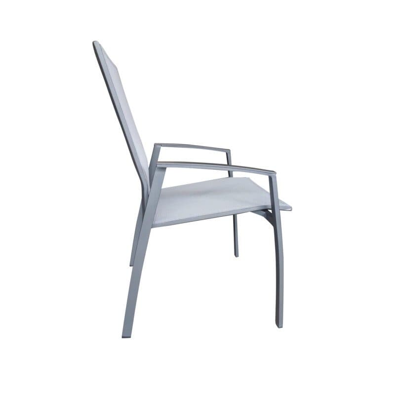 SIT Mobilia “Argentina“ Hochlehner, Gestell Aluminium anthrazit, Bespannung Textilen silber