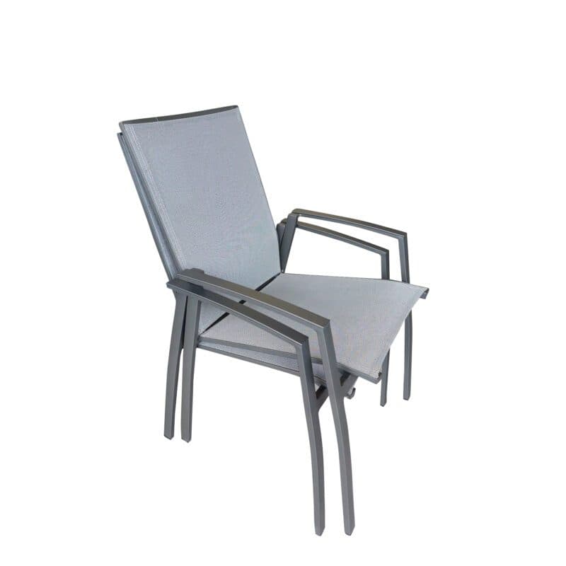 SIT Mobilia “Argentina“ Hochlehner, Gestell Aluminium anthrazit, Bespannung Textilen silber