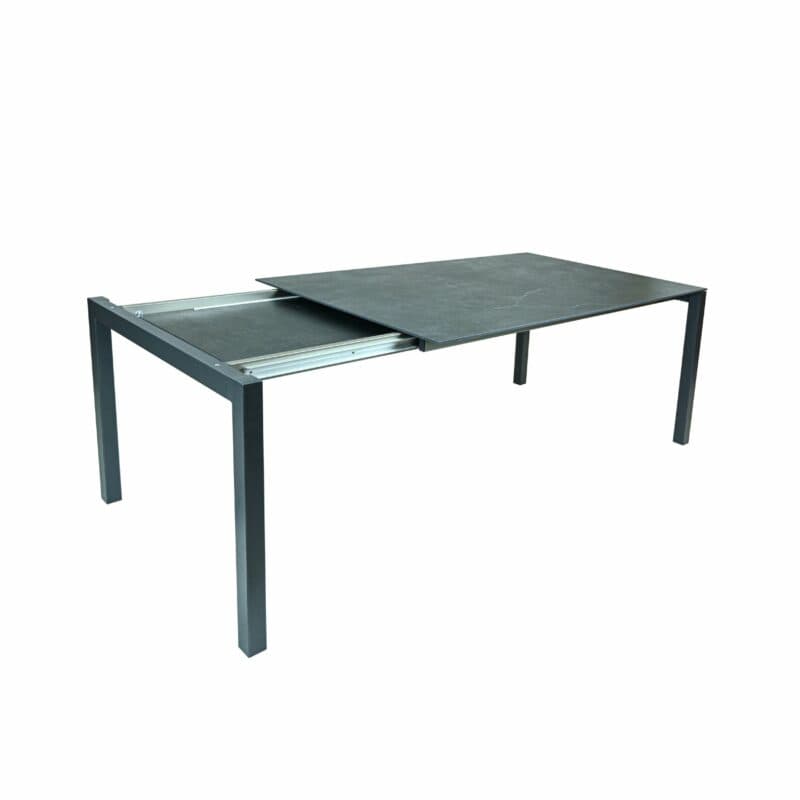 SIT Mobilia "Etna" Ausziehtisch, Gestell Aluminium anthrazit, Tischplatte Dekton Laos