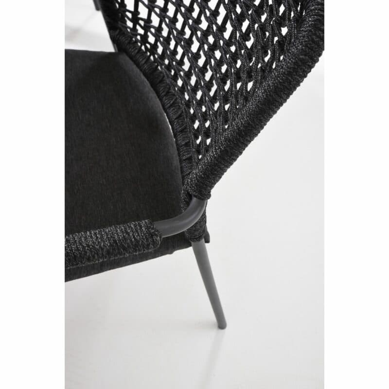 4Seasons Outdoor "Barista" Diningsessel, Edelstahl anthrazit, Rope anthrazit, Sitzkissen grau, Detail Rope