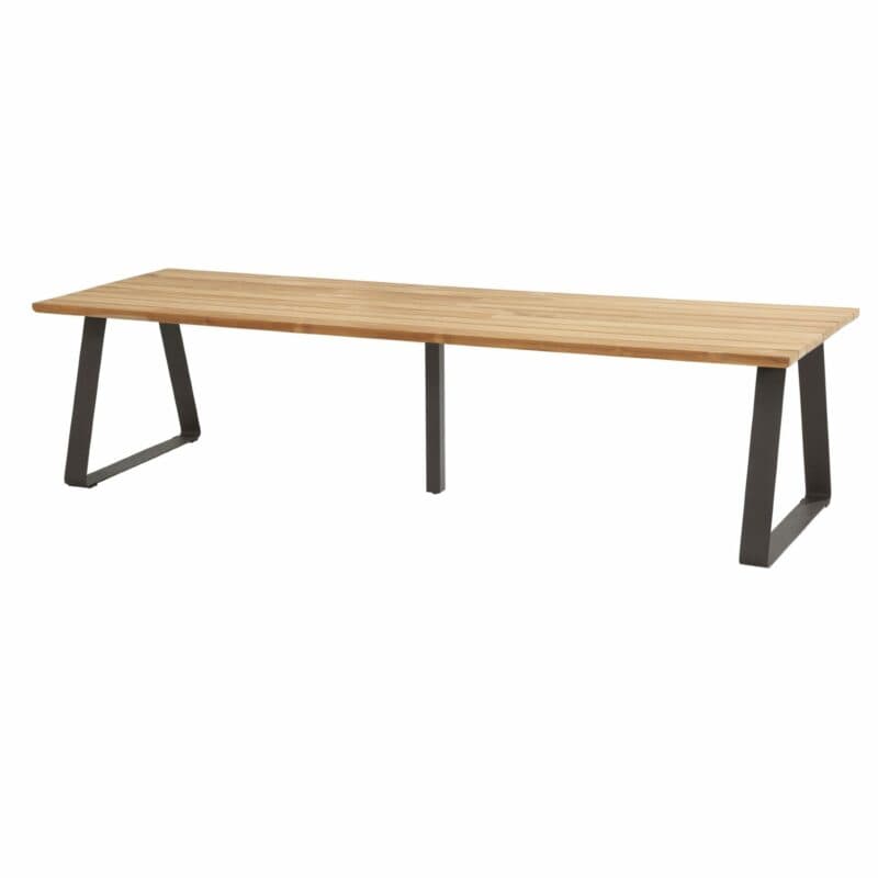 4Seasons Outdoor "Basso" Gartentisch 300x100 cm, Gestell Aluminium anthrazit, Tischplatte Teakholz