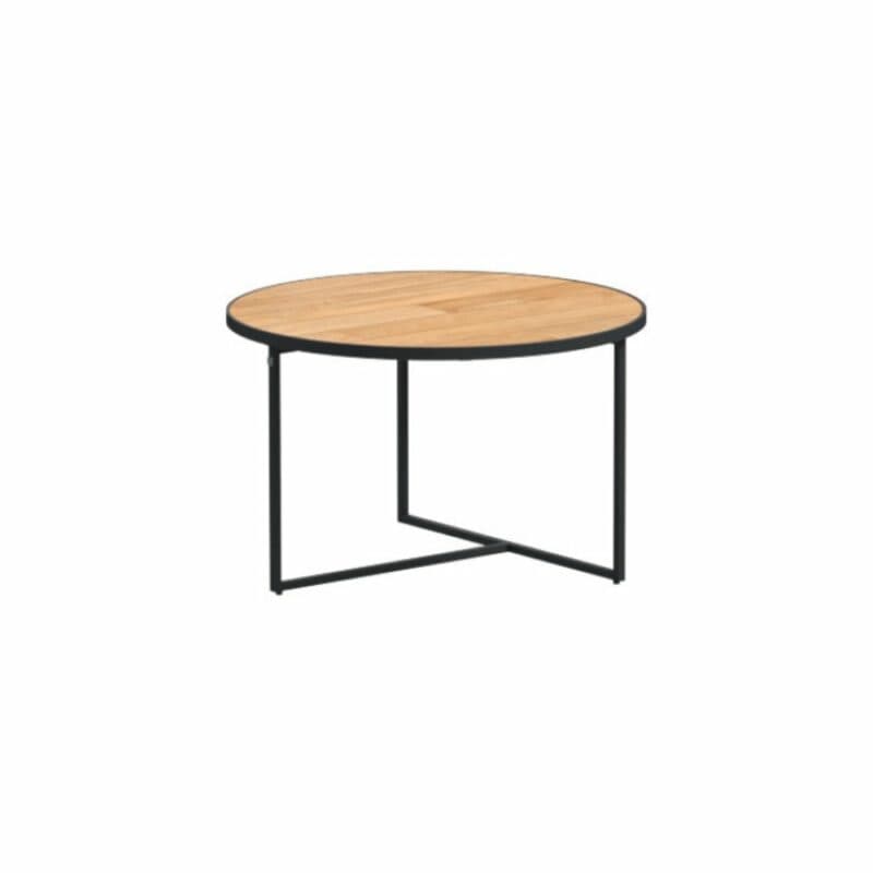 4Seasons Outdoor Kaffeetisch "Strada", Alu anthrazit, Tischplatte Teak, Ø 58,5 cm, Höhe 35 cm