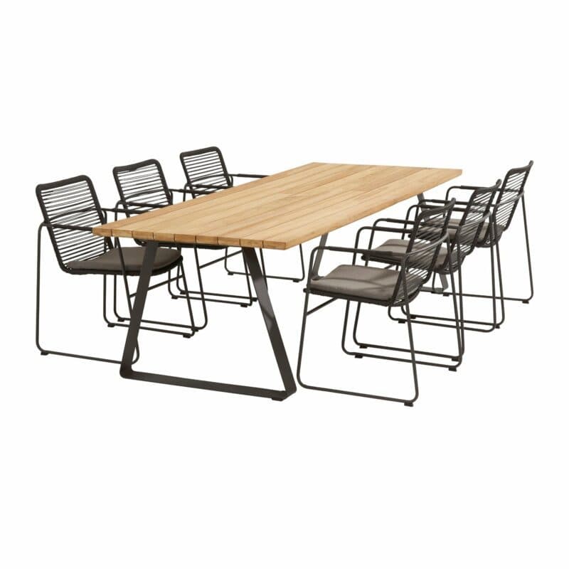 4Seasons Outdoor Gartenmöbel-Set mit Tisch "Basso" und Diningsessel "Elba", Tisch mit zusätzlichem Mittelfuß (fehlt auf der Abb.)