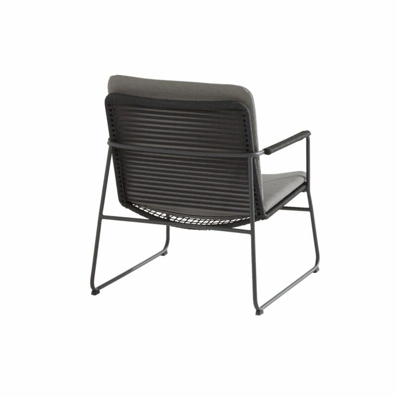 4Seasons Outdoor "Elba" Loungesessel, Gestell Edelstahl anthrazit, Rope anthrazit, inkl. Kissenset grau