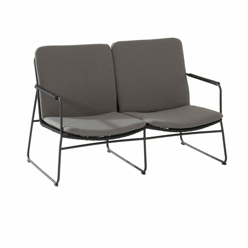 4Seasons Outdoor Loungesofa "Elba", Edelstahl anthrazit, Rope anthrazit, inkl. Kissenset grau