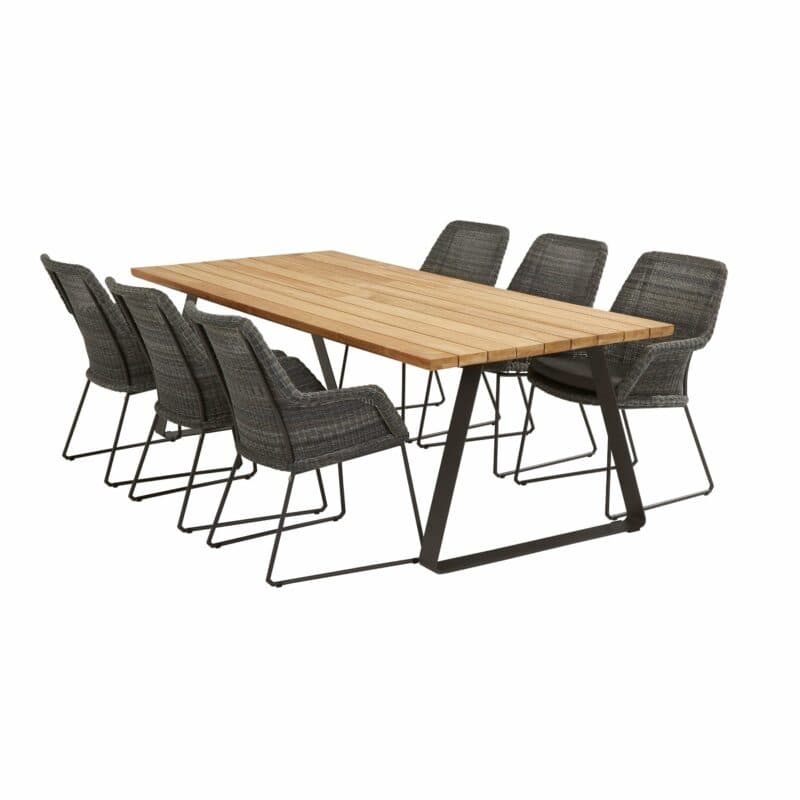 4Seasons Outdoor Gartenmöbel-Set mit Tisch "Basso" und Diningsessel "Samoa", Tisch mit zusätzlichem Mittelfuß (fehlt auf der Abb.)