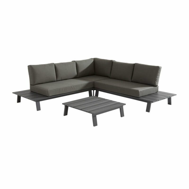 4Seasons Outdoor Eckloungeset 4-tlg. "Sofia", Alu matt carbon, inkl. Kissenset