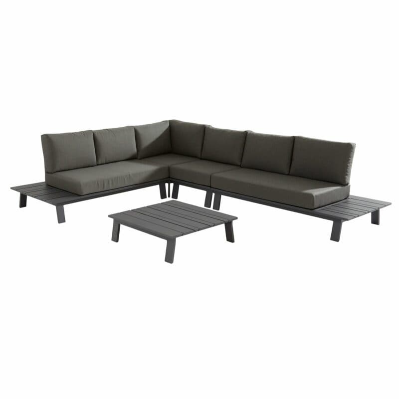 4Seasons Outdoor Eckloungeset 5-tlg. "Sofia", Alu matt carbon, inkl. Kissenset