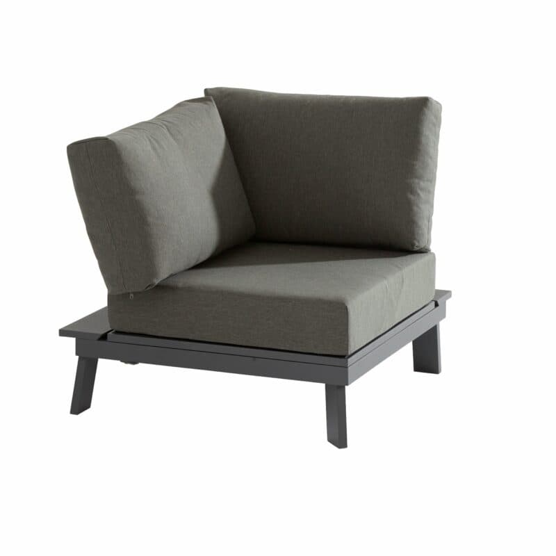 4Seasons Outdoor Loungeeckteil "Sofia", Alu matt carbon, inkl. Kissen grau