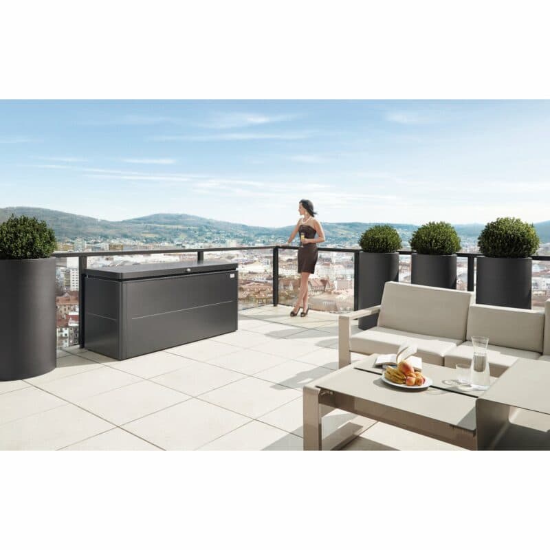 Biohort "LoungeBox" Stahlblech feuerverzinkt, dunkelgrau-metallic, Größe 160