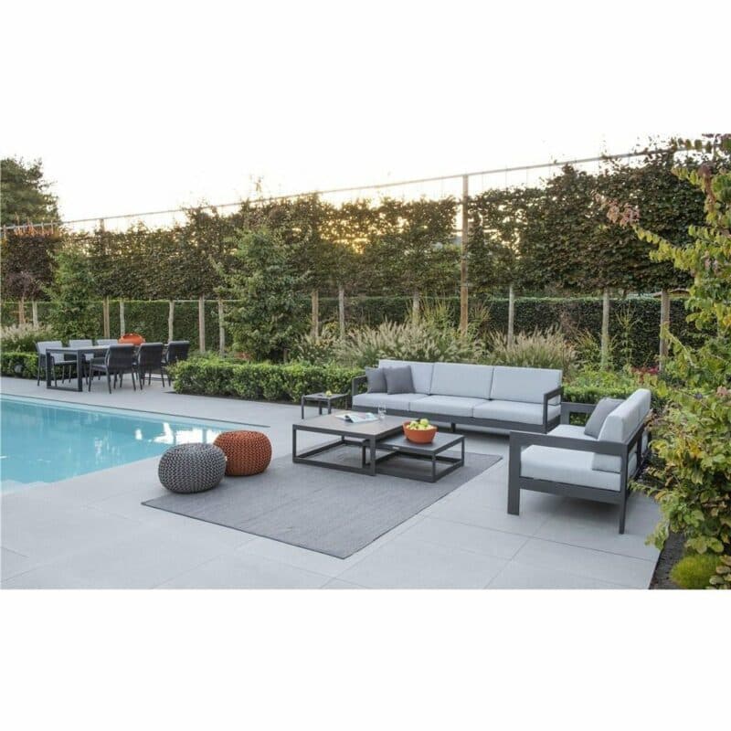 Jati&Kebon "Burford" Loungetisch, Aluminium eisengrau