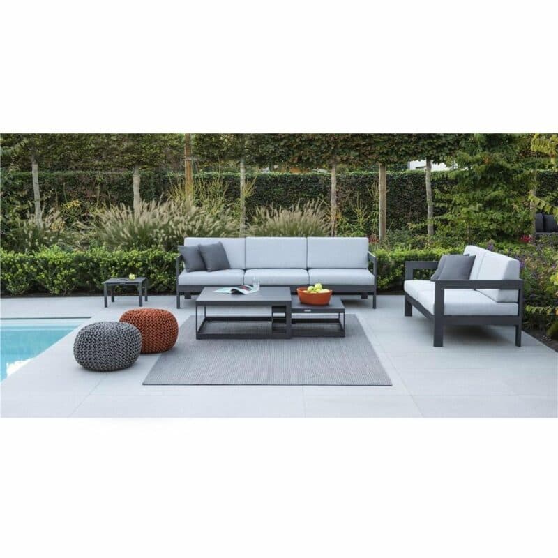 Jati&Kebon "Burford" Loungetisch, Aluminium eisengrau