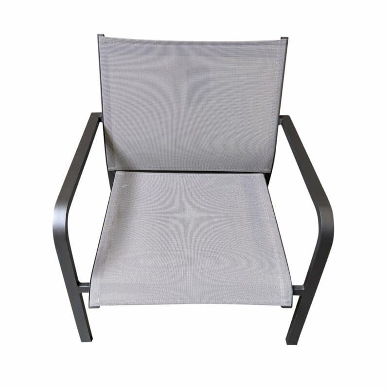 Jati&Kebon "Dransy" Loungesessel, Aluminium eisengrau, Textilgewebe silbergrau