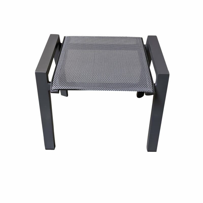 Lesli Living “Amir“ Gartenhocker, Gestell Aluminium anthrazit matt, Sitz Textilgewebe schwarz/grau