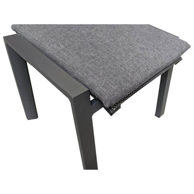 Lesli Living “Amir“ Gartenhocker, Gestell Aluminium anthrazit matt, Sitz Textilgewebe schwarz/grau, inkl. Kissen anthrazit