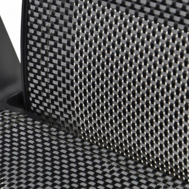 Lesli Living "Amir" Hochlehner, Alu anthrazit matt, Textilgewebe schwarz-grau