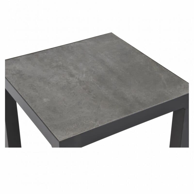 Lesli Living Beistelltisch "Ohio", 50x50 cm, Alu charcoal, Tischplatte Keramik Stone 13 mm