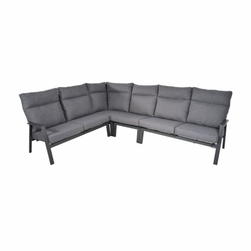 Lesli Living Loungeset 4-tlg. "Ohio", Alu charcoal, Bezug Olefin anthrazit