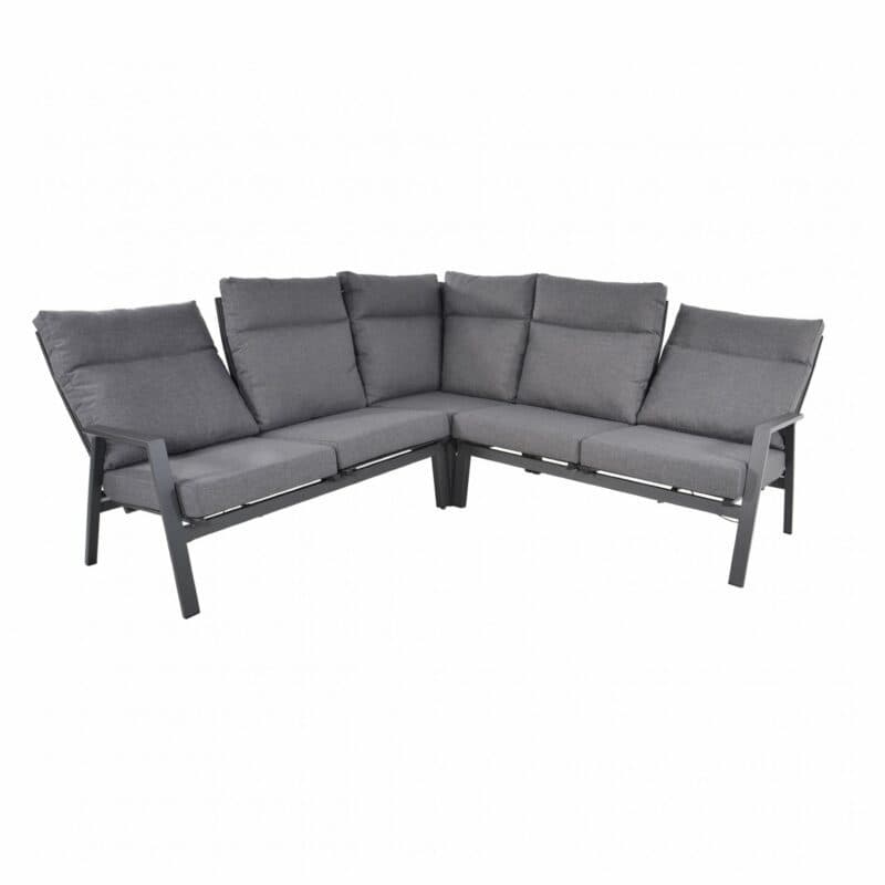 Lesli Living Loungeset 4-tlg. "Ohio", Alu charcoal, Bezug Olefin anthrazit
