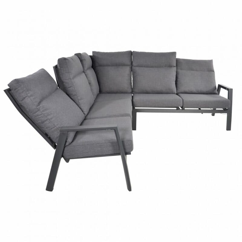Lesli Living Loungeset 4-tlg. "Ohio", Alu charcoal, Bezug Olefin anthrazit