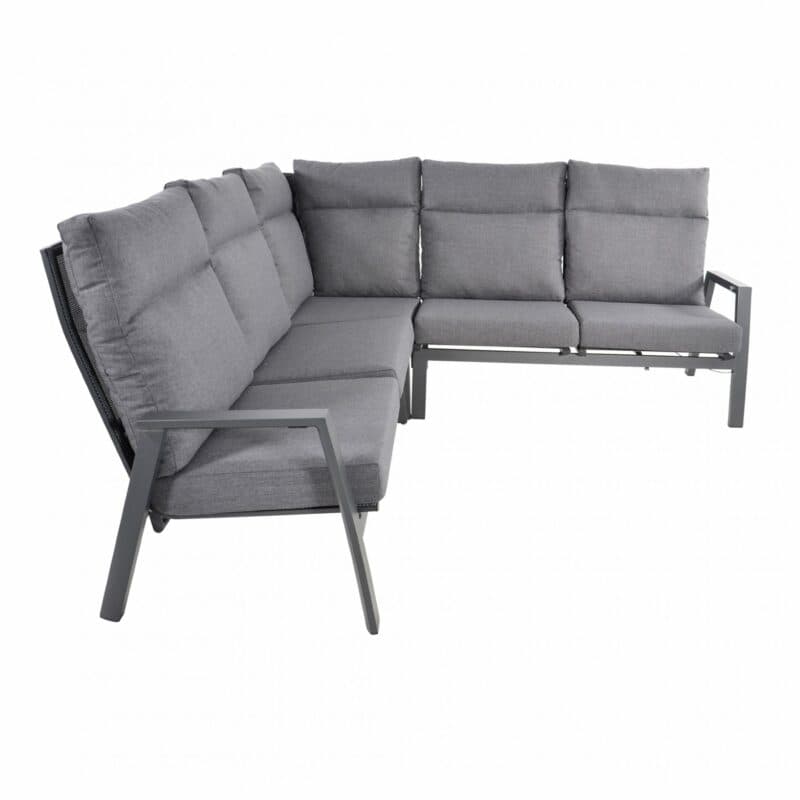 Lesli Living Loungeset 4-tlg. "Ohio", Alu charcoal, Bezug Olefin anthrazit