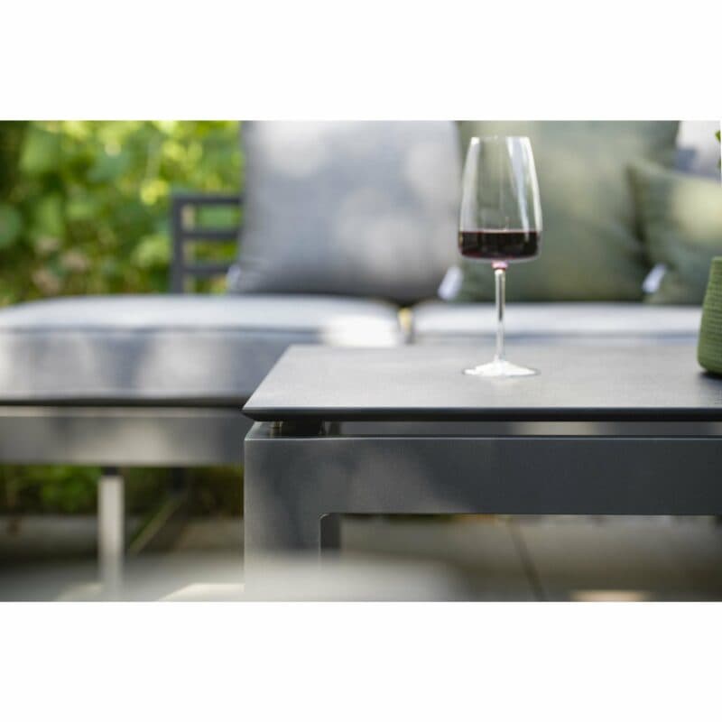 Stern "Allround" Beistelltisch, Gestell Aluminium anthrazit, Tischplatte HPL dark marble