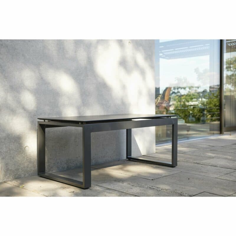 Stern "Allround" Beistelltisch, Gestell Aluminium anthrazit, Tischplatte HPL dark marble