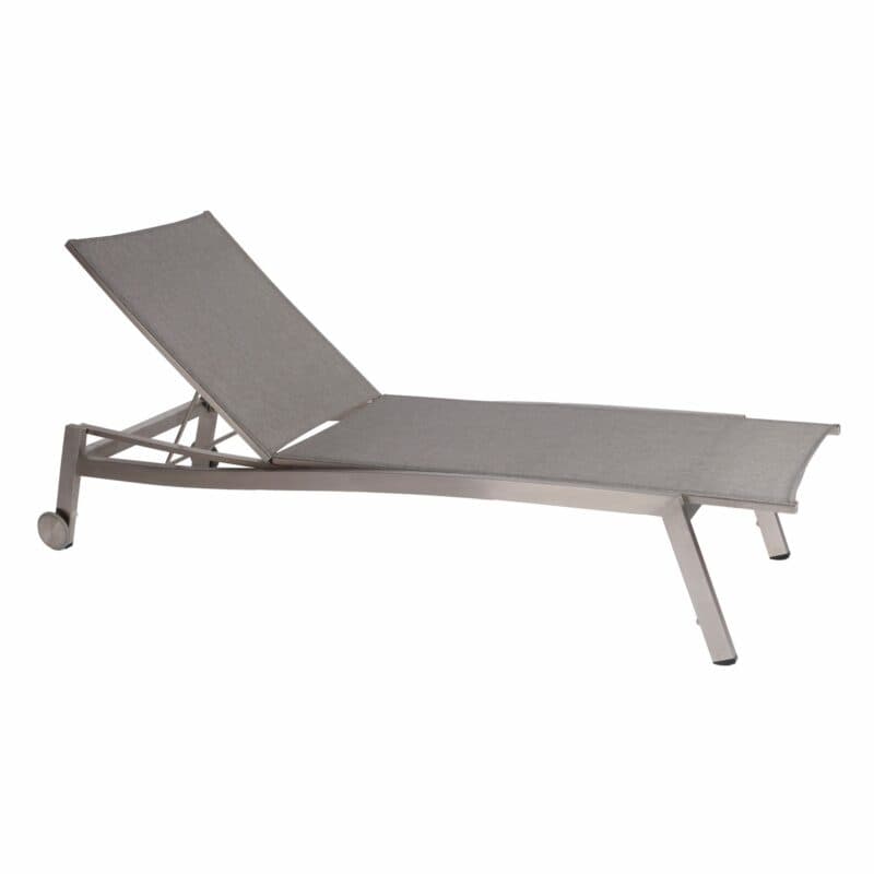Stern "Allround" Sonnenliege, Gestell Edelstahl, Liegefläche Textilgewebe Leinen grau