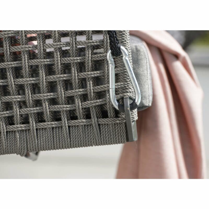 Stern "Greta" 2-Sitzer Schaukel, Gestell Stahlrohr anthrazit, Schaukel Rope platin mit Kissen seidengrau