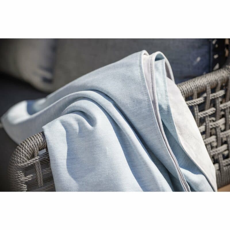 Stern Kuscheldecke 156x200 cm, Vorderseite hellblau 100% Polyacryl, Rückseite hellgrau 100% Polyester