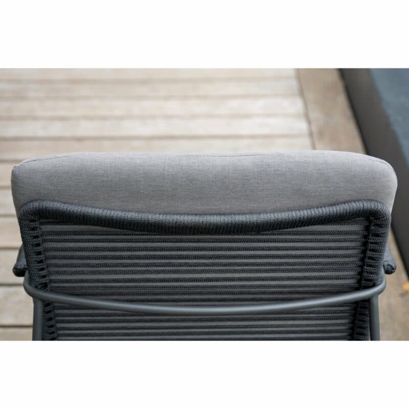 4Seasons Outdoor "Elba" Loungesessel, Gestell Edelstahl anthrazit, Rope anthrazit, inkl. Kissenset grau